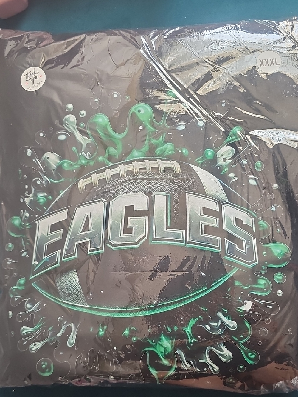 Gildan Black Sweatshirt with Green Eagles Football Graphic